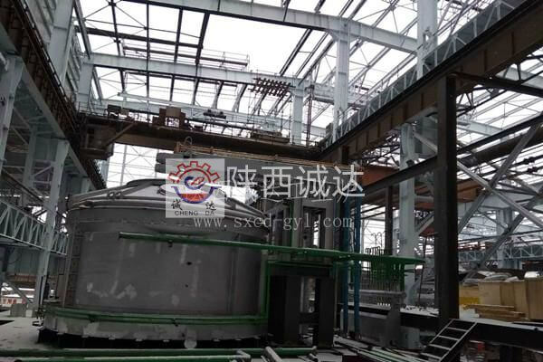 河北邯郸4000KVA高炉渣加热炉施工现场(一)